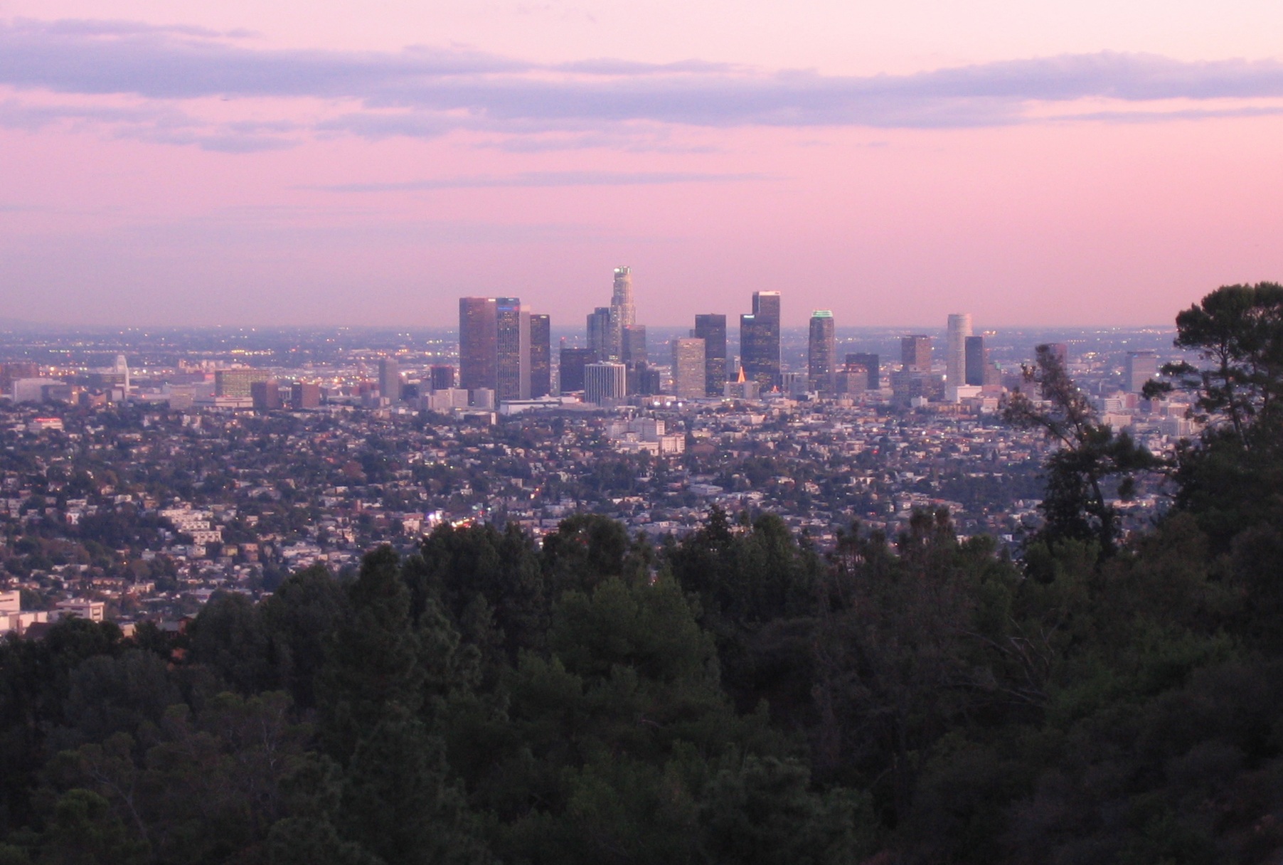 Downtown Los Angeles at dusk